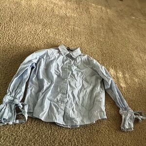 Forever 21 Light Blue and White Striped Shirt